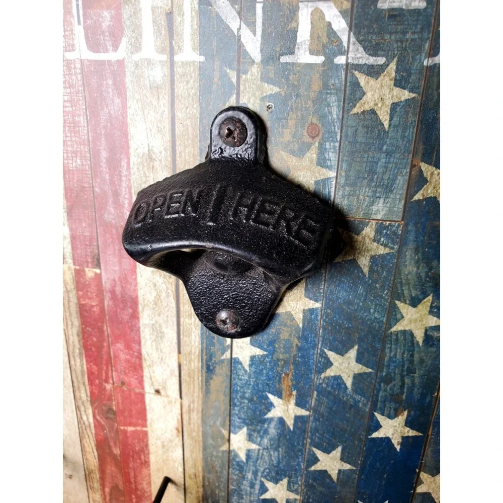The Kraftsman Co ☆‎ American Flag Wall Mounted Drinking Game & Bottle Opener☆NEW
